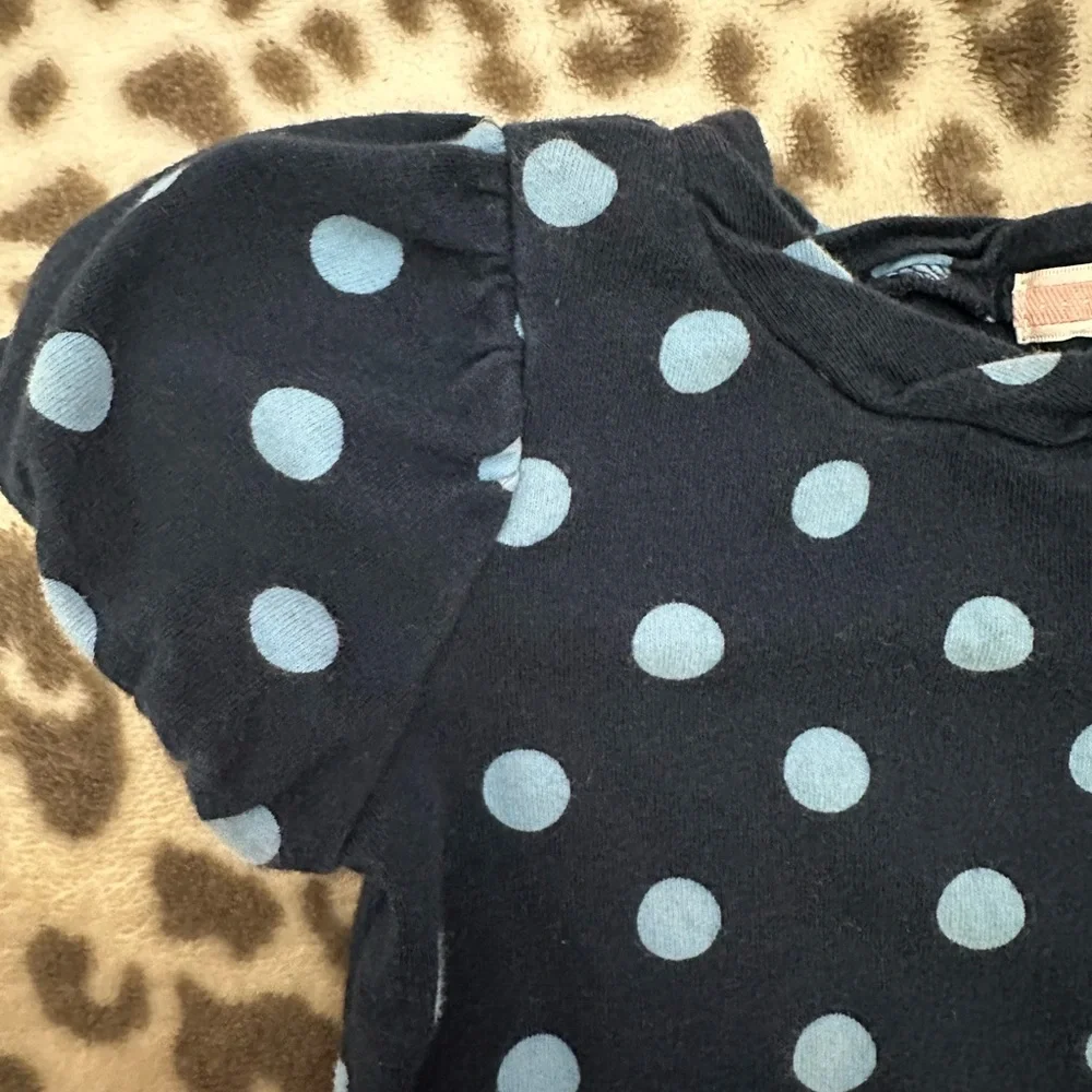 Old Navy Polka Dot Bubble Short Sleeve Tee Top in Blue Size 2T